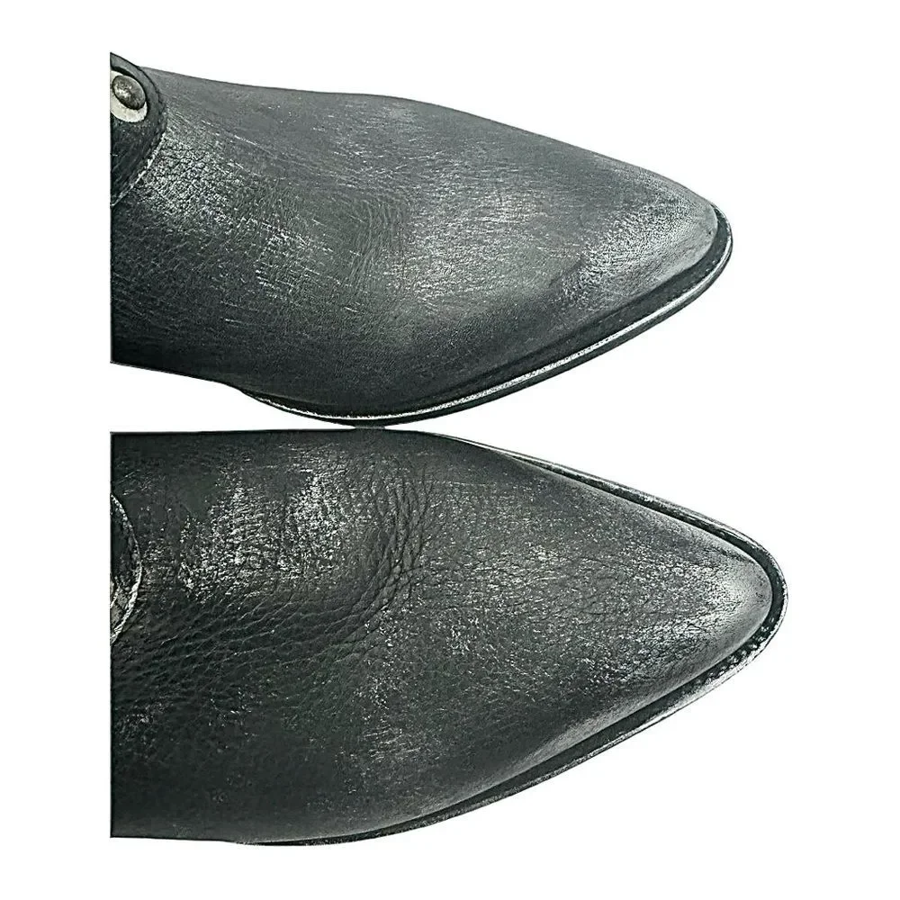 Mezcalero Men’s Black Leather Ankle Boots Western Handmade Size 10 Medium